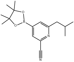 2-(iso-Butyl)-6-cyanopyridine-4-boronic acid pinacol ester Structure