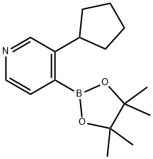 3-(Cyclopentyl)pyridine-4-boronic acid pinacol ester 化学構造式