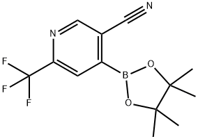 5-Cyano-2-trifluoromethylpyridine-4-boronic acid pinacol ester 结构式