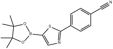 2-(4-Cyanophenyl)thiazole-5-boronic acid pinacol ester Structure