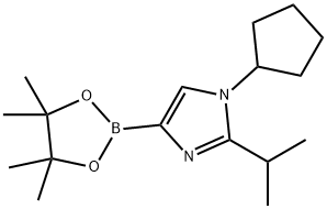 1-cyclopentyl-2-isopropyl-4-(4,4,5,5-tetramethyl-1,3,2-dioxaborolan-2-yl)-1H-imidazole Structure