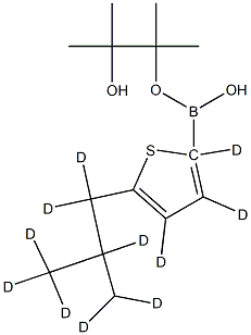 [5-(iso-Butyl)thiophene-d11]-2-boronic acid pinacol ester 化学構造式