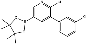 6-Chloro-5-(3-chlorophenyl)pyridine-3-boronic acid pinacol ester 结构式