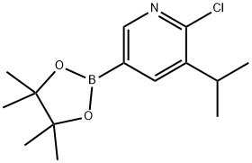 2-chloro-3-isopropyl-5-(4,4,5,5-tetramethyl-1,3,2-dioxaborolan-2-yl)pyridine,2223046-34-0,结构式