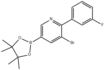 5-Bromo-6-(3-fluorophenyl)pyridine-3-boronic acid pinacol ester Structure