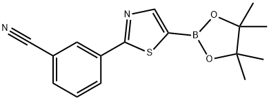 2-(3-Cyanophenyl)thiazole-5-boronic acid pinacol ester Struktur