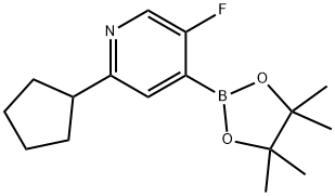 2-cyclopentyl-5-fluoro-4-(4,4,5,5-tetramethyl-1,3,2-dioxaborolan-2-yl)pyridine,2223048-31-3,结构式