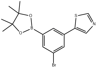 3-Bromo-5-(thiazol-5-yl)phenylboronic acid pinacol ester Struktur