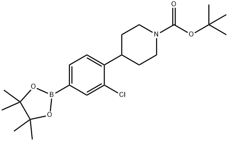 4-(N-Boc-Piperidin-4-yl)-3-chlorophenylboronic acid pinacol ester Structure