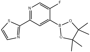 5-Fluoro-2-(thiazol-2-yl)pyridine-4-boronic acid pinacol ester,2223049-18-9,结构式