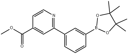 3-[4-(Methoxycarbonyl)pyridin-2-yl]phenylboronic acid pinacol ester Structure