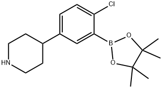 4-(4-chloro-3-(4,4,5,5-tetramethyl-1,3,2-dioxaborolan-2-yl)phenyl)piperidine Struktur