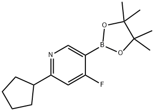 2-cyclopentyl-4-fluoro-5-(4,4,5,5-tetramethyl-1,3,2-dioxaborolan-2-yl)pyridine,2223052-16-0,结构式