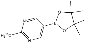 2-(methyl-13C)-5-(4,4,5,5-tetramethyl-1,3,2-dioxaborolan-2-yl)pyrimidine Structure