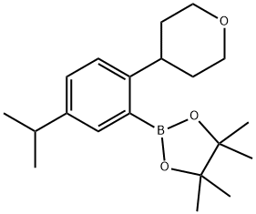 5-(iso-Propyl)-2-(4-tetrahydropyranyl)phenylboronic acid pinacol ester 结构式