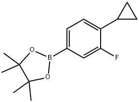 2-(4-环丙基-3-氟苯基)-4,4,5,5-四甲基-1,3,2-二氧硼烷, 2223054-58-6, 结构式