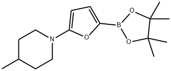 5-(4-Methylpiperidin-1-yl)furan-2-boronic acid pinacol ester 结构式