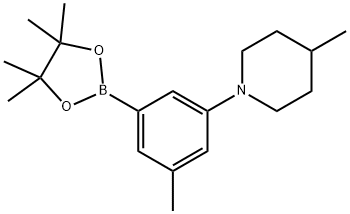 4-methyl-1-(3-methyl-5-(4,4,5,5-tetramethyl-1,3,2-dioxaborolan-2-yl)phenyl)piperidine Structure