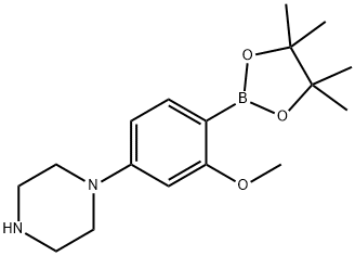 2-Methoxy-4-(piperazin-1-yl)phenylboronic acid pinacol ester,2223055-02-3,结构式