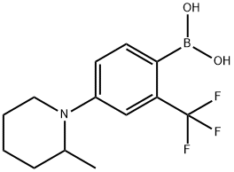 2-Trifluoromethyl-4-(2-methylpiperidin-1-yl)phenylboronic acid Structure