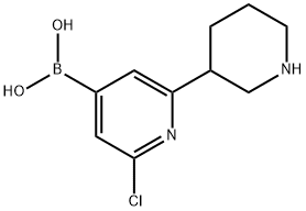 2-Chloro-6-(piperidin-3-yl)pyridine-4-boronic acid Structure