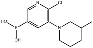 6-Chloro-5-(3-methylpiperidin-1-yl)pyridine-3-boronic acid Structure