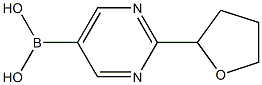 (2-(tetrahydrofuran-2-yl)pyrimidin-5-yl)boronic acid 化学構造式
