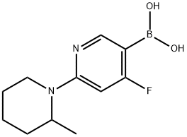 4-Fluoro-2-(2-methylpiperidin-1-yl)pyridine-5-boronic acid 化学構造式