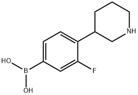 3-Fluoro-4-(piperidin-3-yl)phenylboronic acid Struktur
