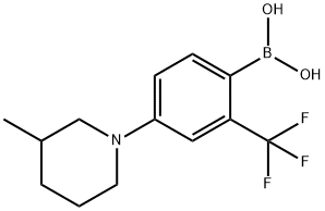 2-Trifluoromethyl-4-(3-methylpiperidin-1-yl)phenylboronic acid 化学構造式