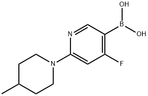 4-Fluoro-2-(4-methylpiperidin-1-yl)pyridine-5-boronic acid 结构式