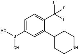 3-(Piperidin-4-yl)-4-trifluoromethylphenylboronic acid Struktur