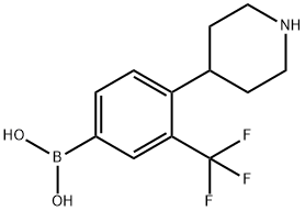 4-(Piperidin-4-yl)-3-trifluoromethylphenylboronic acid 化学構造式