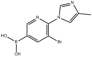 5-Bromo-6-(4-methylimidazol-1-yl)pyridine-3-boronic acid,2225169-49-1,结构式