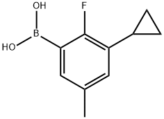 2-Fluoro-5-methyl-3-cyclopropylphenylboronic acid 化学構造式