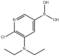 6-Chloro-5-diethylaminopyridine-3-boronic acid 结构式