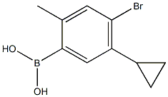 4-Bromo-2-methyl-5-cyclopropylphenylboronic acid 化学構造式