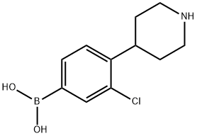 4-(Piperidin-4-yl)-3-chlorophenylboronic acid,2225171-84-4,结构式