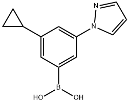 3-Cyclopropyl-5-(1H-pyrazol-1-yl)phenylboronic acid Struktur
