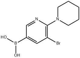 5-Bromo-6-(piperidin-1-yl)pyridine-3-boronic acid Struktur