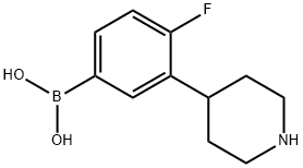3-(Piperidin-4-yl)-4-fluorophenylboronic acid, 2225174-80-9, 结构式