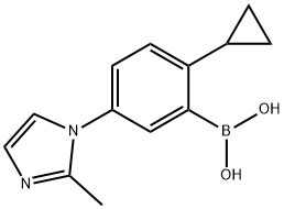 2-Cyclopropyl-5-(2-methylimidazol-1-yl)phenylboronic acid Structure