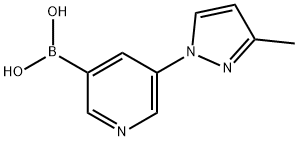5-(3-Methyl-1H-pyrazol-1-yl)pyridine-3-boronic acid,2225176-30-5,结构式