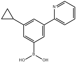 3-(Pyridin-2-yl)-5-cyclopropylphenylboronic acid Struktur