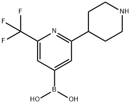 2-Trifluoromethyl-6-(piperidin-4-yl)pyridine-4-boronic acid,2225177-56-8,结构式