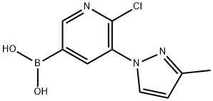 6-Chloro-5-(3-methyl-1H-pyrazol-1-yl)pyridine-3-boronic acid Structure