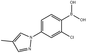 2-Chloro-4-(4-methyl-1H-pyrazol-1-yl)phenylboronic acid 化学構造式