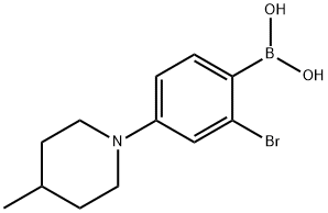 2-Bromo-4-(4-methylpiperidin-1-yl)phenylboronic acid 化学構造式