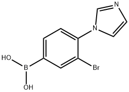 3-Bromo-4-(1H-imidazol-1-yl)phenylboronic acid,2225181-10-0,结构式