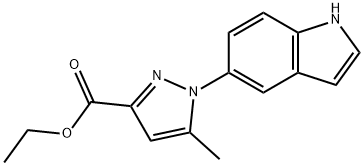 1-(1H-Indol-5-yl)-5-methyl-1H-pyrazole-3-carboxylic acid ethyl ester Structure